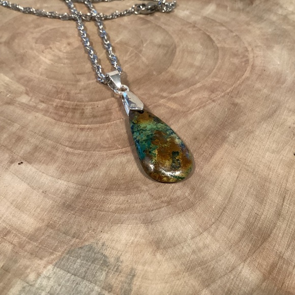 African Turquoise Pendant Necklace - Picture 5 of 5